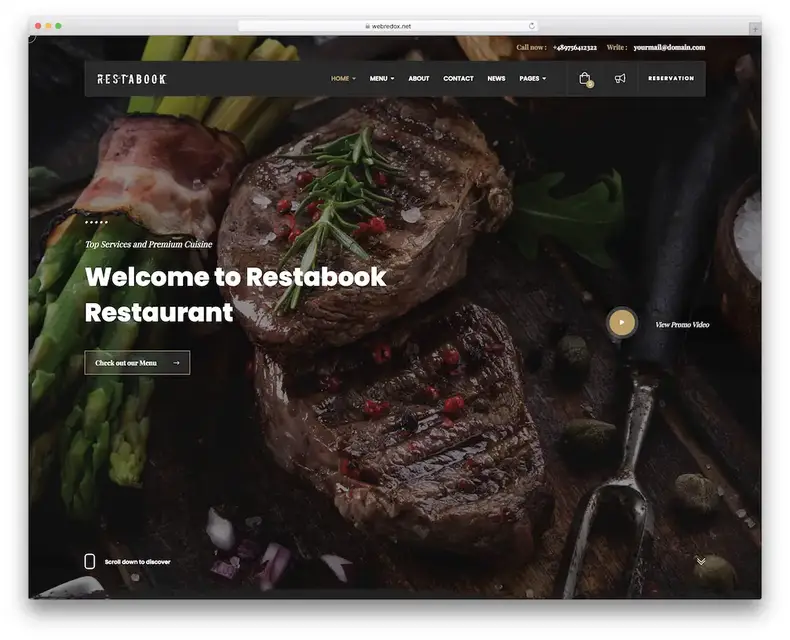 tema wordpress ristorante restabook