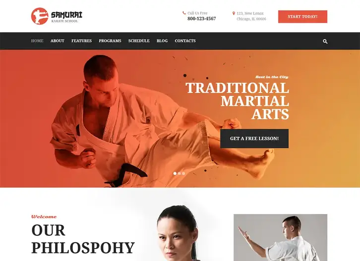 Tema WordPress Samurai Artes Marciais