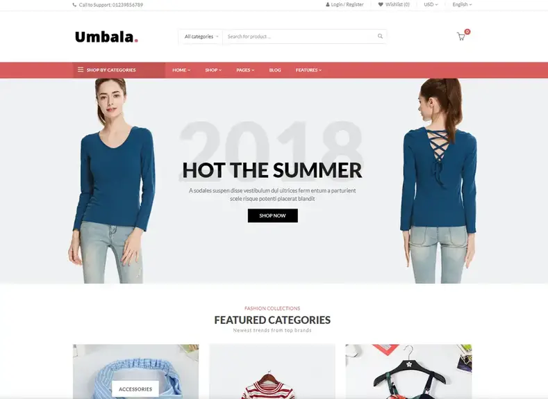 Umbala - Thème WooCommerce de vêtements de mode élégants