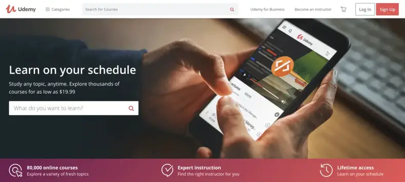بدء دورة عبر الإنترنت على udemy