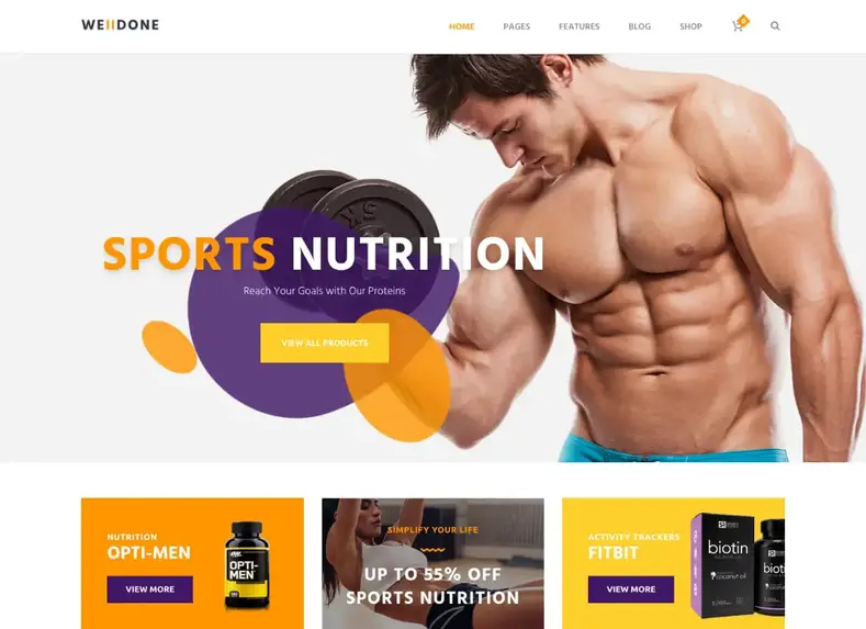 Bagus |  Olahraga & Kebugaran Nutrisi & Toko Suplemen Tema WordPress