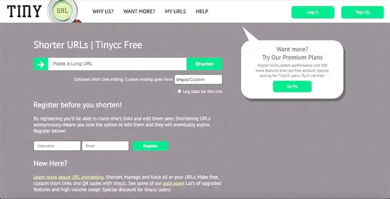 TinyCC - Penyingkat URL dan Tautan Terbaik
