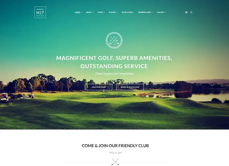 N7 - Tema WordPress per mazze da golf, sport ed eventi