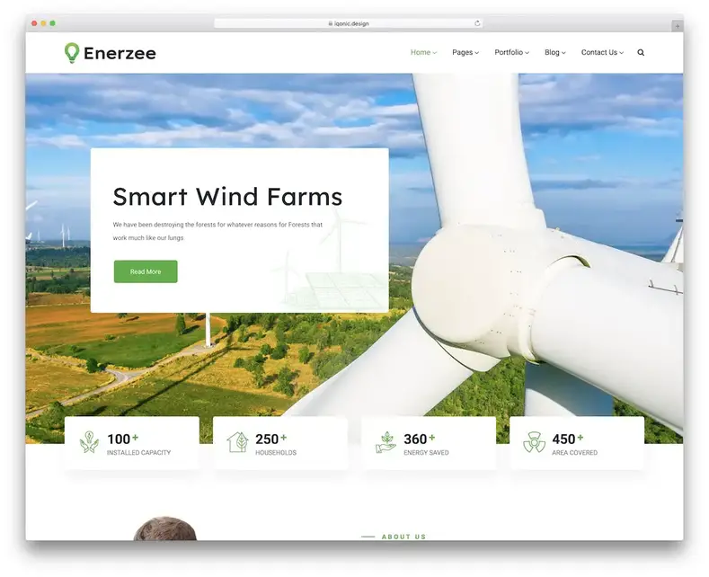 modèle de site Web d'énergie alternative enerzee