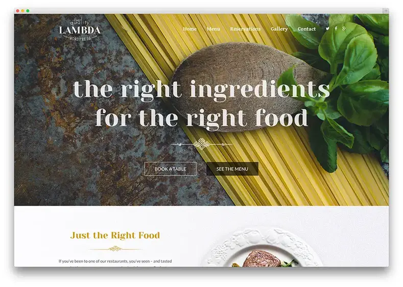 Lambda tema restaurante multiuso