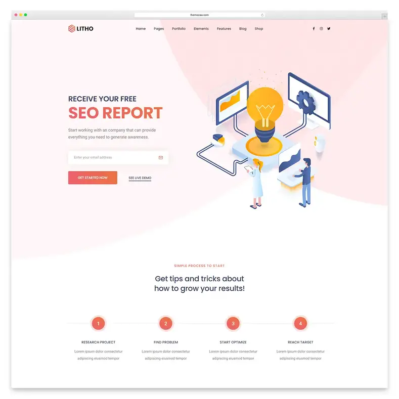 litografia seo otimizado tema wordpress