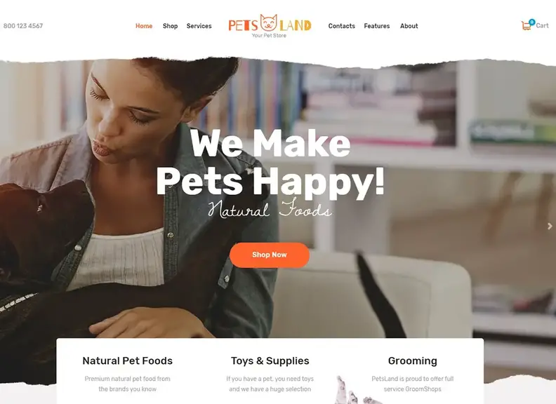 Terenuri pentru animale domestice |  Magazin de animale de companie și tema WordPress veterinară