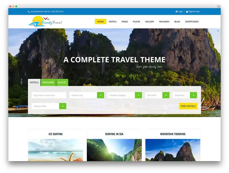 tema wordpress de viagens de moda