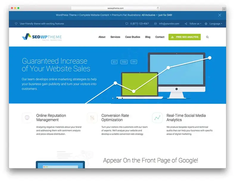 seo wp - tema de mídia social