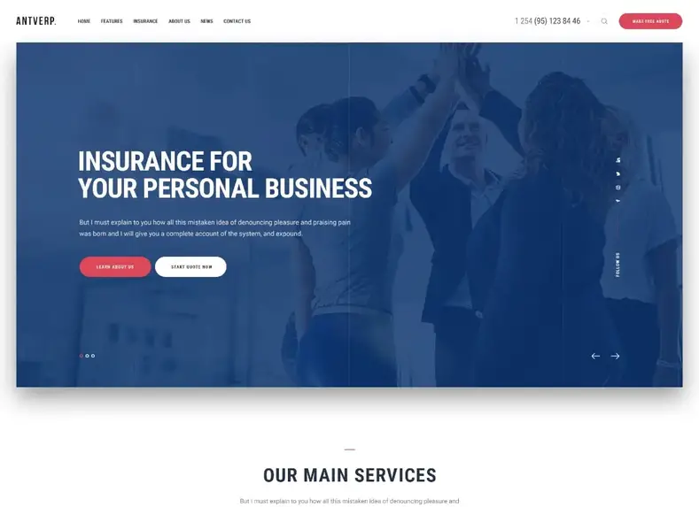 Antuérpia |  Um tema WordPress de consultoria financeira e de seguros