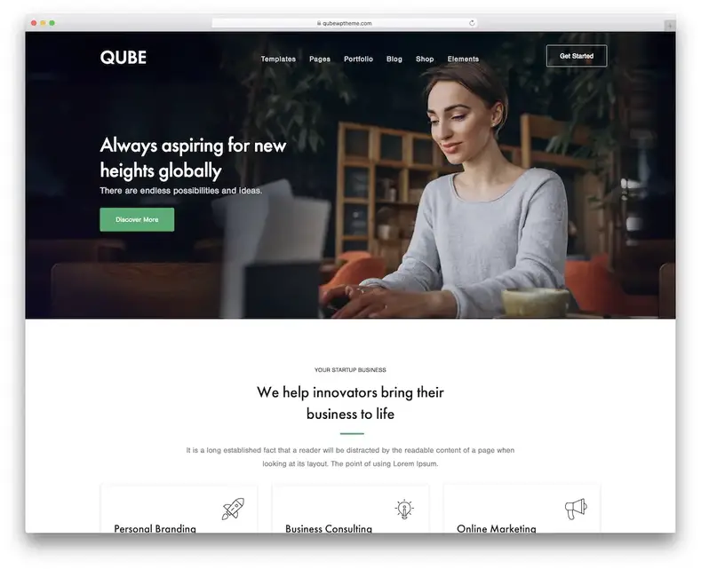 qube tema wordpress personalizável