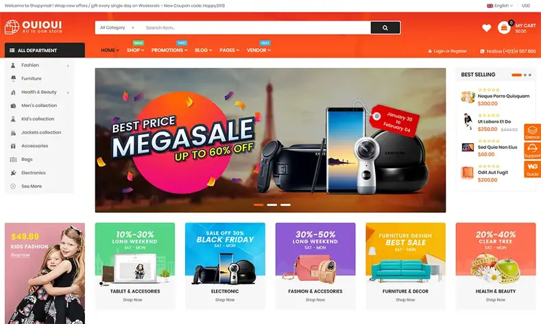 OuiOui - Sasaran Tema WooCommerce Multi Vendor MarketPlace =