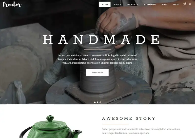 thèmes WordPress pour les arts et l'artisanat