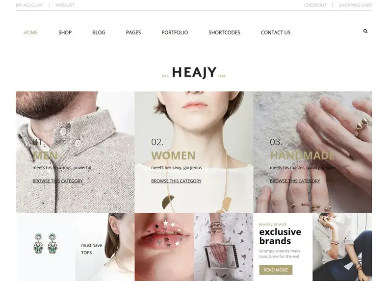 Heajy |  Tema WordPress de moda artesanal