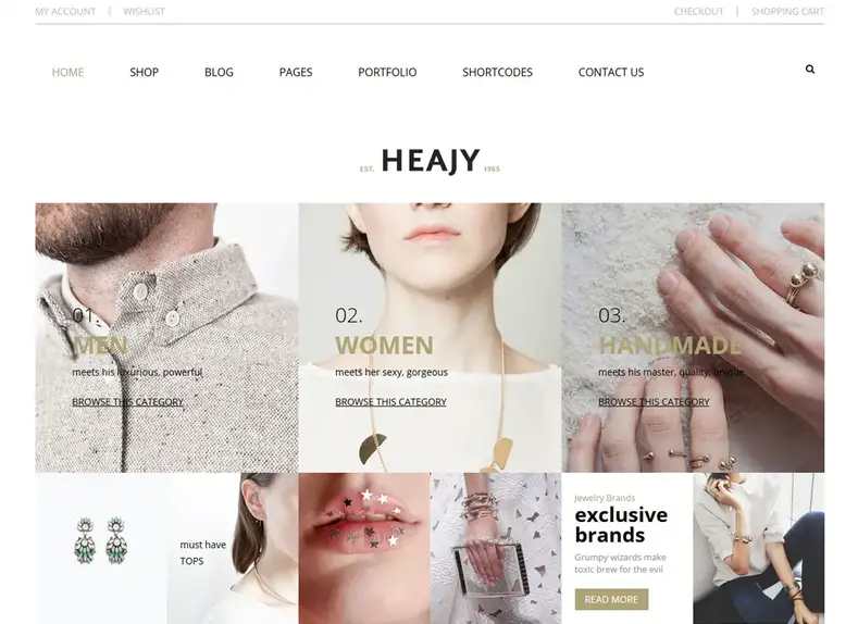 Heajy |  Thème WordPress de mode fait main