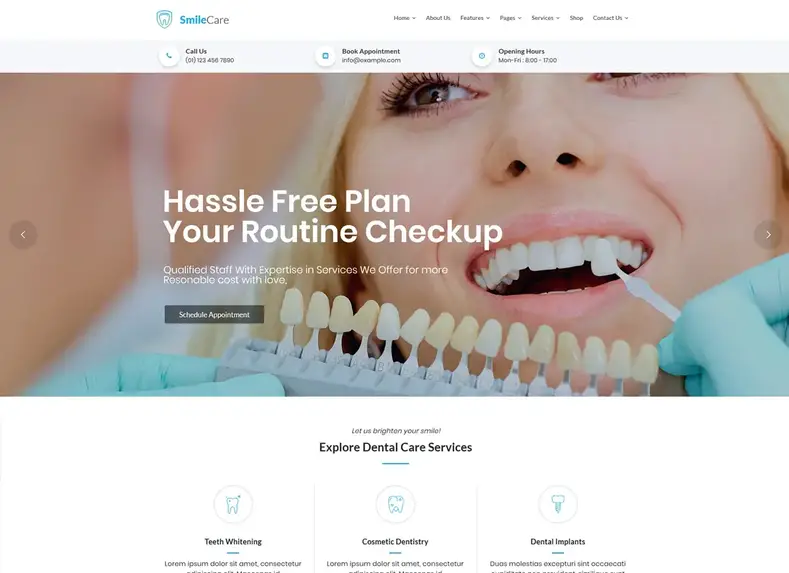 Cuidados com o Sorriso |  Tema WordPress para médicos e dentistas