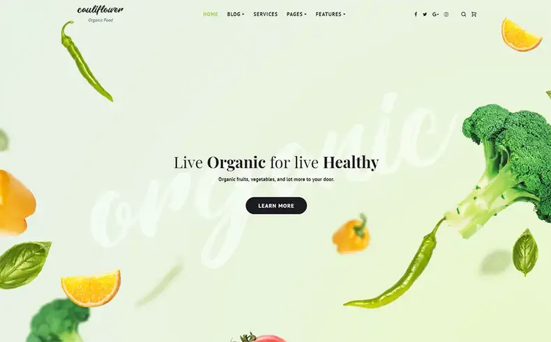 Chou-fleur - Blog d'aliments biologiques Thème WordPress Elementor