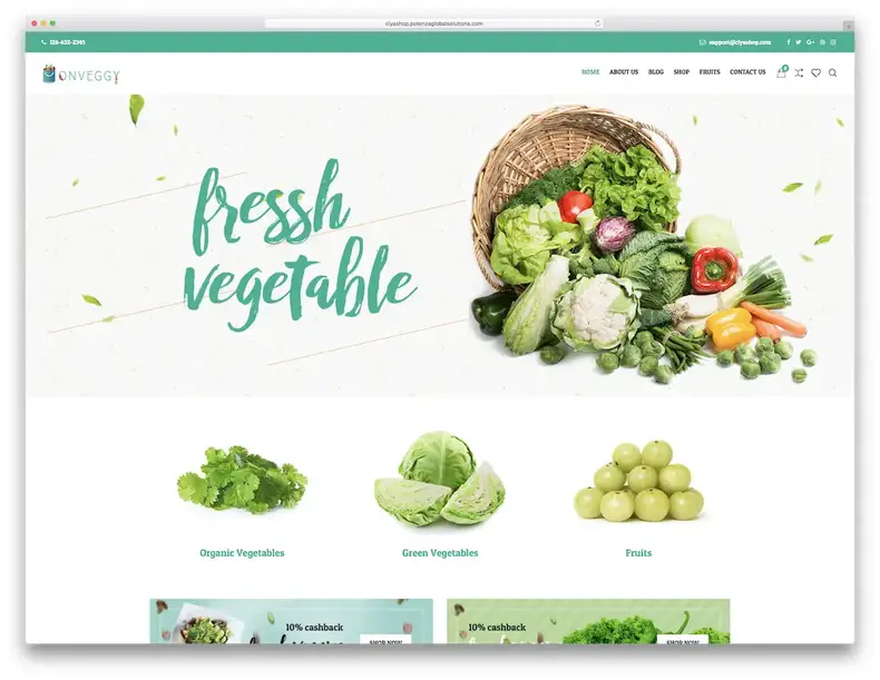 thème wordpress écologique vert par ciyashop