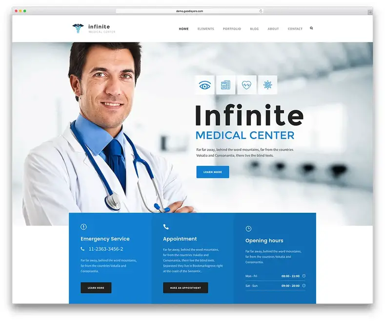 Thème WordPress médical moderne infini