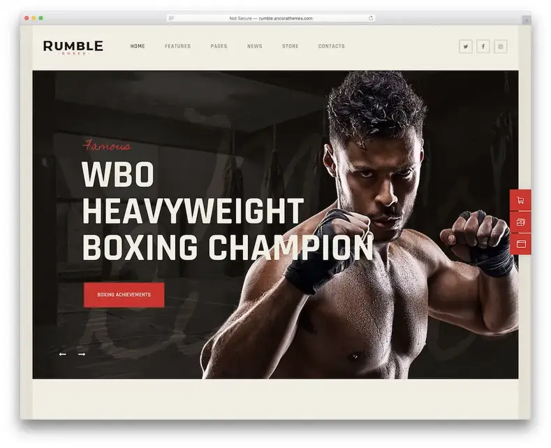 rumble artes marciais tema wordpress