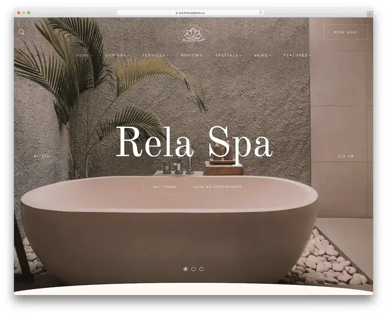thème wordpress du meilleur salon de spa rela spa