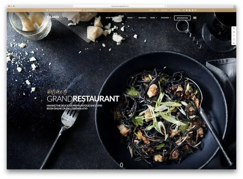 restoran besar tema wordpress katering terbaik