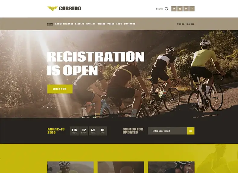 lari |  Tema WordPress untuk acara olahraga dan balap sepeda