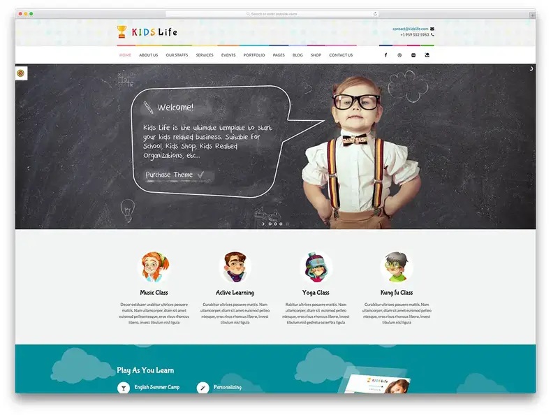 modèle de site web kidslife-creative-enfants