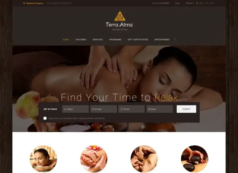 Terra Atma |  Spa et salon de massage Thème WordPress pour le bien-être