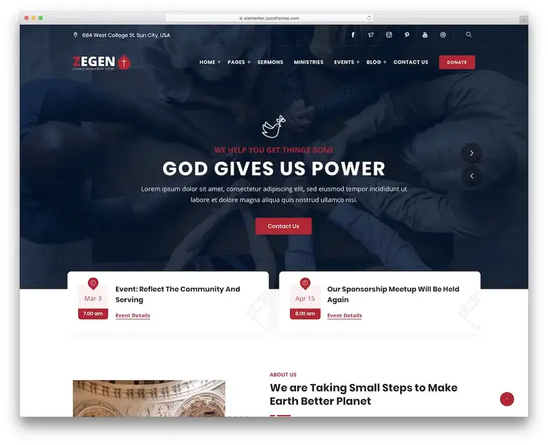 tema wordpress igreja zegen