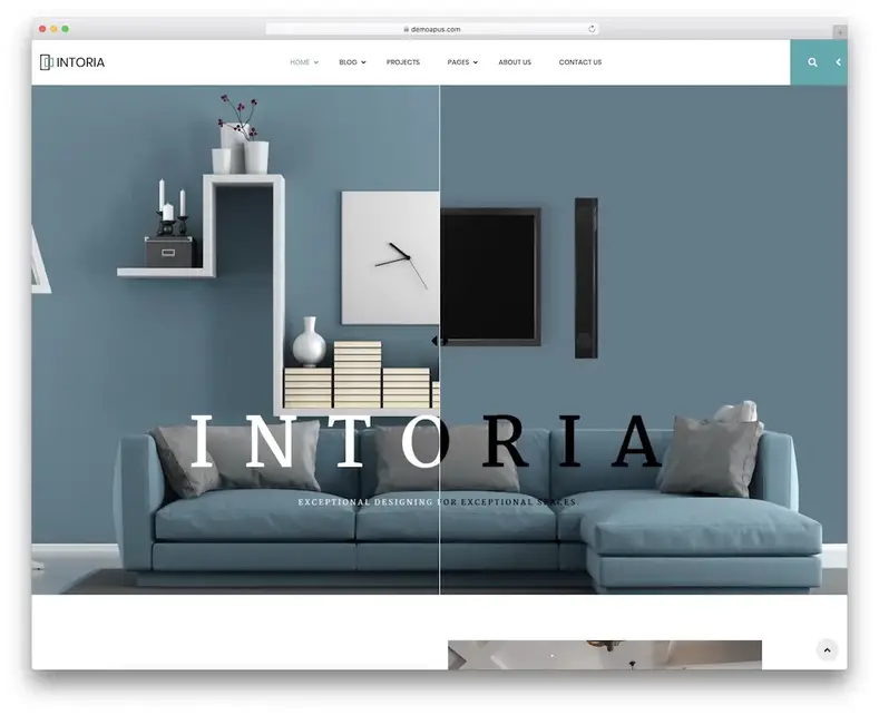 thème wordpress design d'intérieur intoria