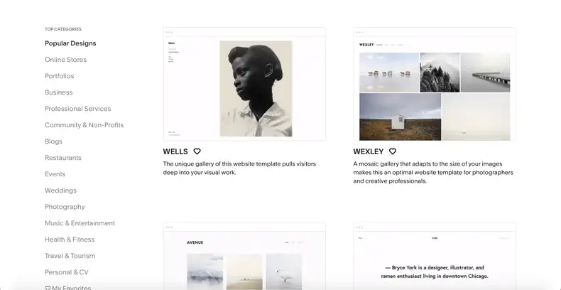 قوالب Squarespace