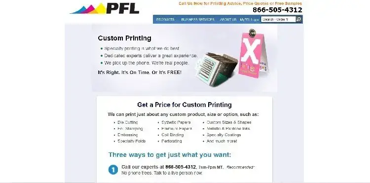 Kontakt side PrintingForLess