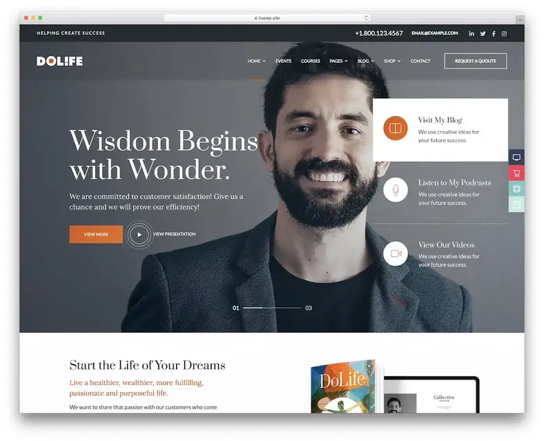 dolife coaching tema wordpress