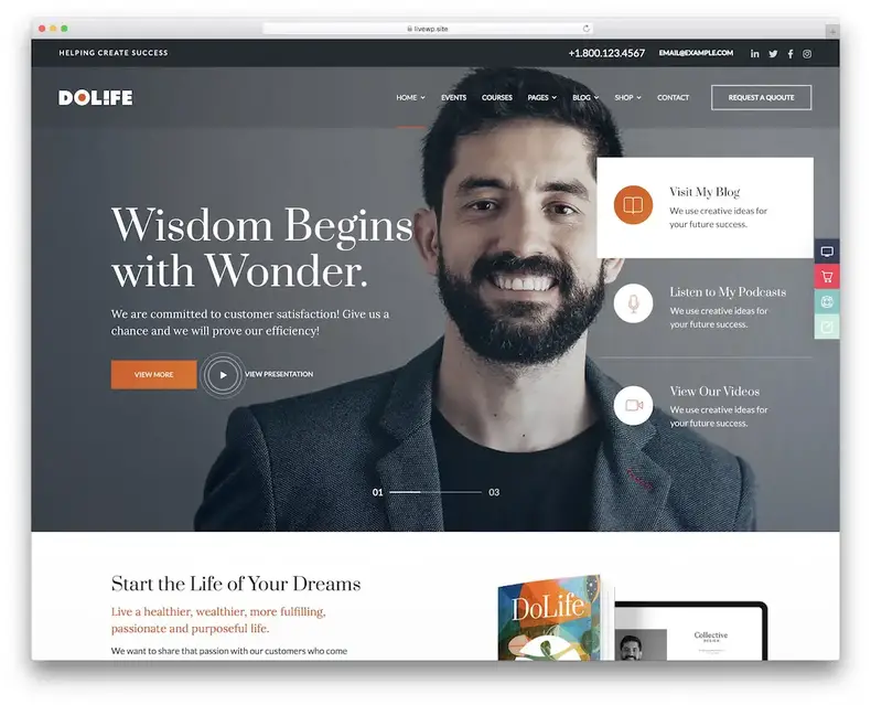 thème dolife coaching wordpress