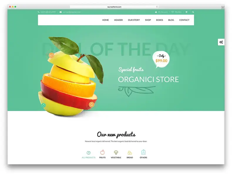 Organici-magasin-d'alimentation-biologique-thème-wordpress