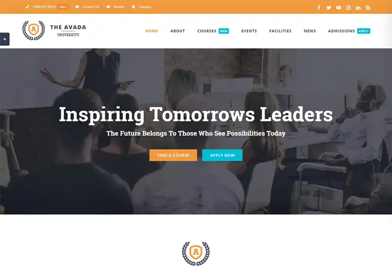 Tema WordPress do Curso Online Avada