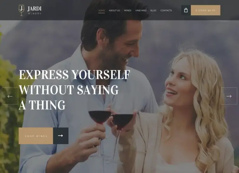 Jardim |  Tema WordPress de Vinícola, Entrega Online Vinha e Loja de Vinhos