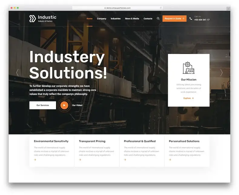 thème wordpress industriel industriel