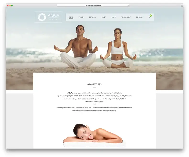 aqua-yoga-wordpress-web sitesi-şablonu
