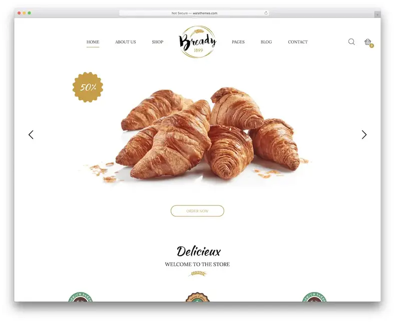 Modèle de site Web de boulangerie panée