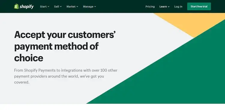 Metode pembayaran Shopify