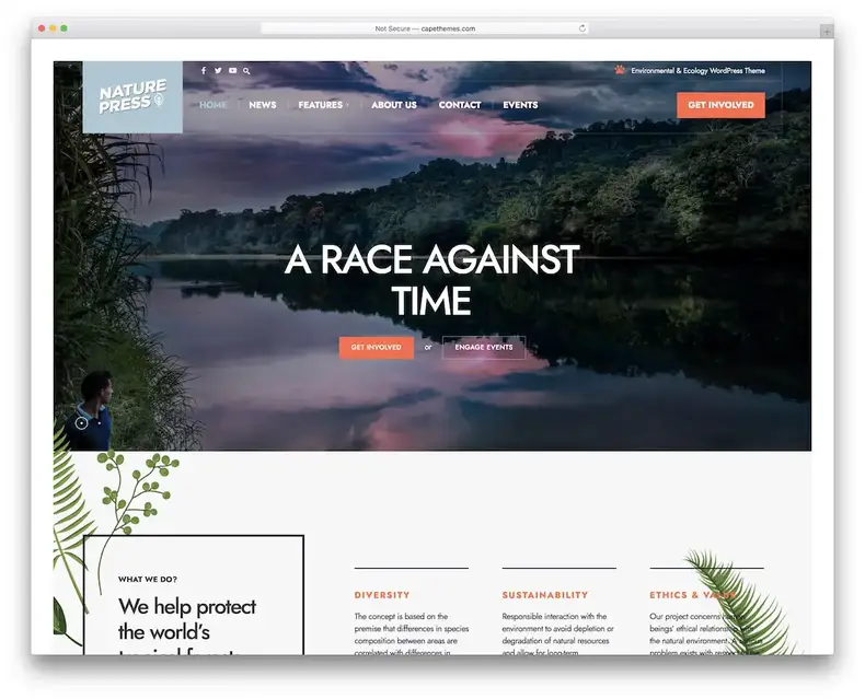 thème wordpress de l'écologie de l'environnement naturepress