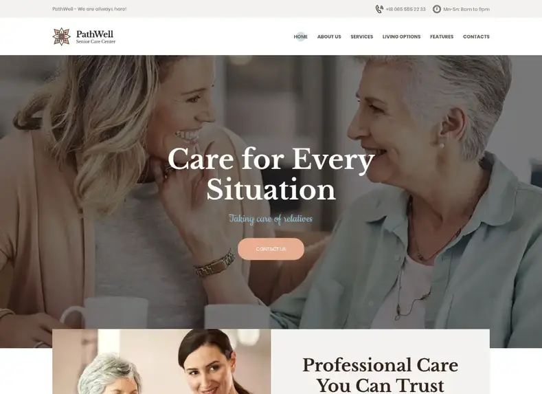 PathBene |  Un tema WordPress per gli ospedali per anziani