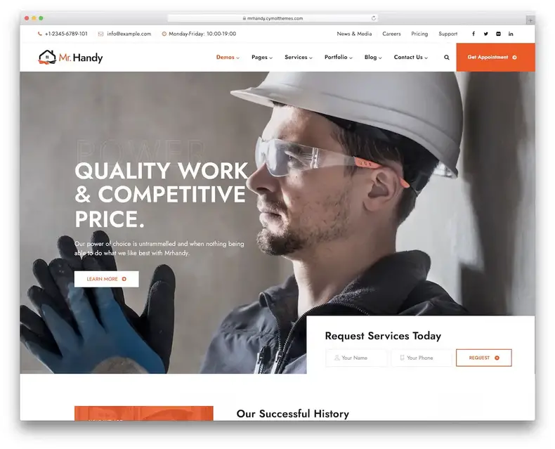 thème wordpress électricien mrhandy
