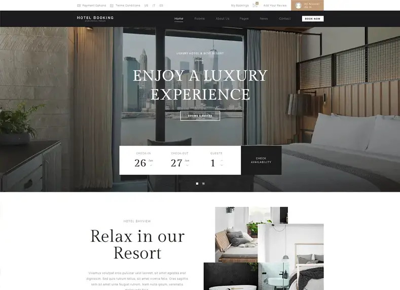 Reservasi hotel |  Tema WordPress Hotel