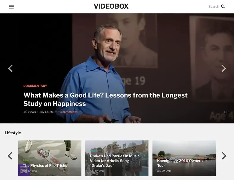 thème de la vidéobox
