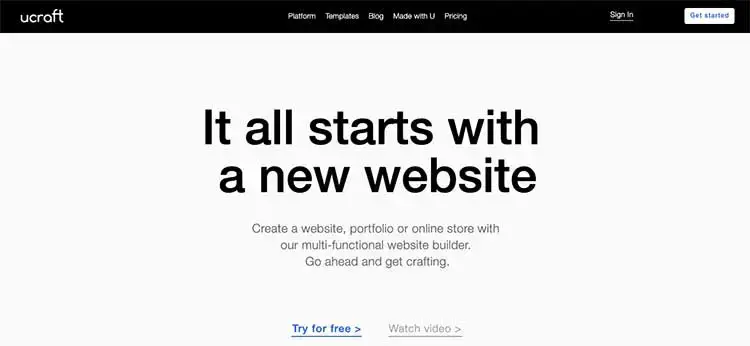 Pembuat situs web Ucraft