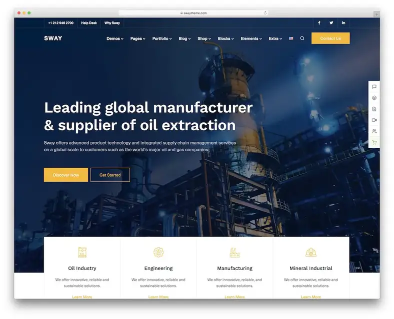influenciar o tema wordpress industrial
