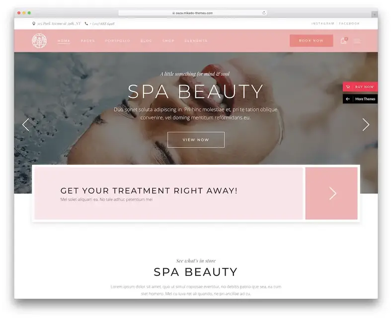 thème wordpress du salon spa oaza